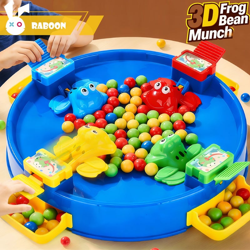 Large Green Frog Bean Eating Toy Family Interactive Board Game For Parent Child Bonding Reaction Training Kids Boys Girls Party Birthday Gift With 72 Colored Beans ABS Material - Image 5