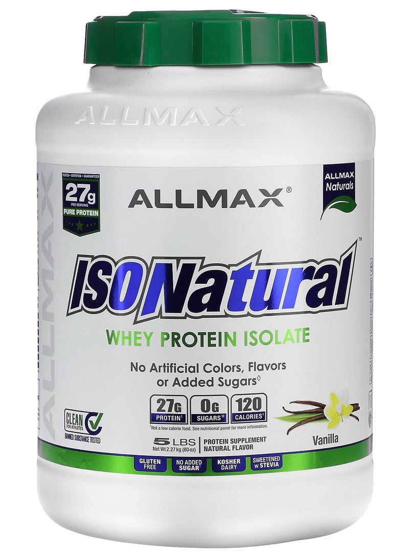 Allmax IsoNatural, Whey Protein Isolate, Vanilla, 5 lbs (2.27 kg)