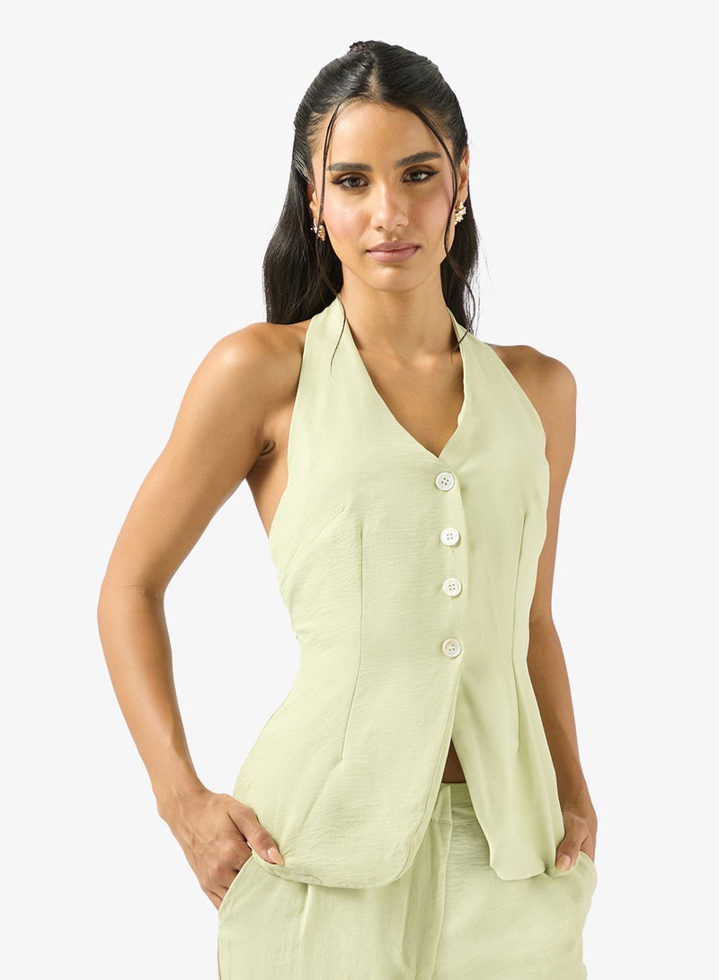 Ginger Longline Button Up Vest & Pant Set - Image 3