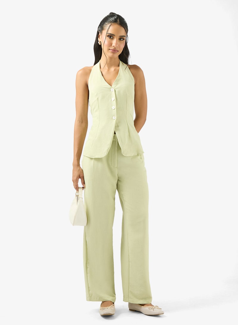 Ginger Longline Button Up Vest & Pant Set - Image 5