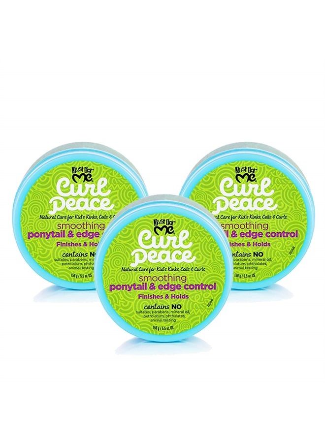 Just for Me Curl Peace Smoothing Ponytail & Edge Control (3 Pack) - Finishes & Holds, Contains Flaxseed, Avocado Oil & Black Castor Oil, 5 oz - Image 1