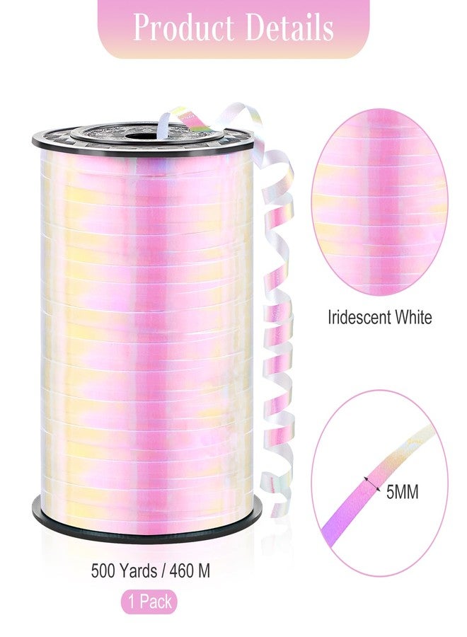 CLUEWR 500 Yards Iridescent White Curling Ribbon-Balloon String-Balloon Ribbon Shiny Roll for Party Decoration, Gift Wrapping, Wedding, Art Crafts - Image 2