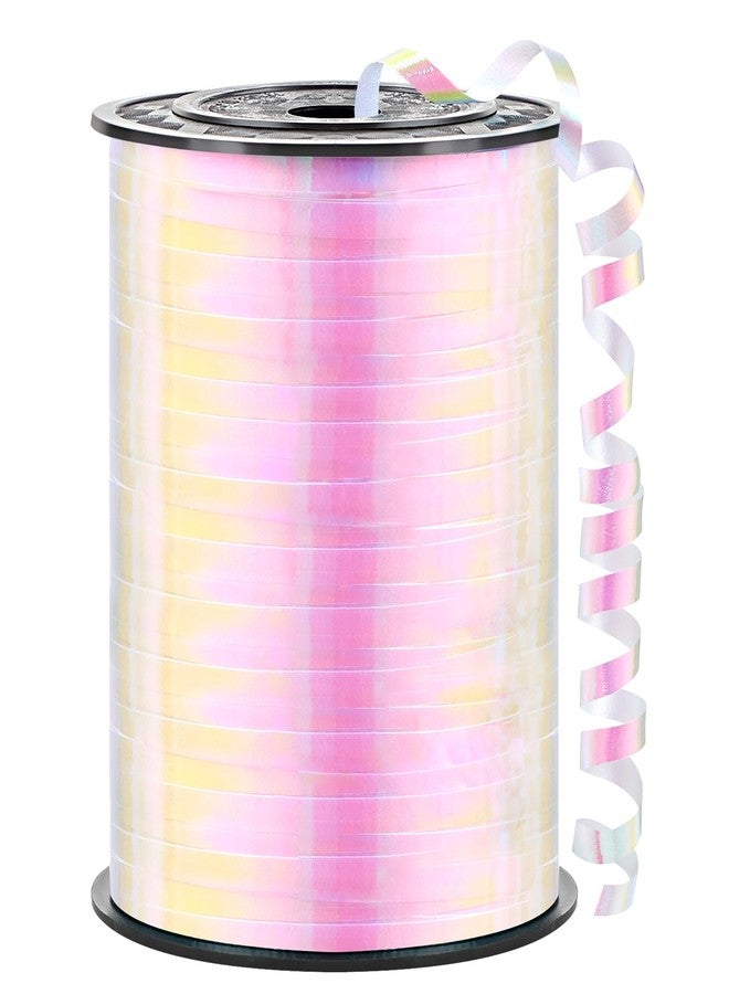 CLUEWR 500 Yards Iridescent White Curling Ribbon-Balloon String-Balloon Ribbon Shiny Roll for Party Decoration, Gift Wrapping, Wedding, Art Crafts - Image 1