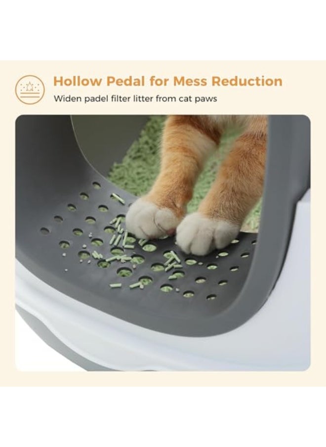 Cat Litter Box with Lid, Covered Litter Box with Litter Scoop, Easy to Install and Clean, Extra Large Enclosed Cat Litter Boxes with Two-Way Door for Cat