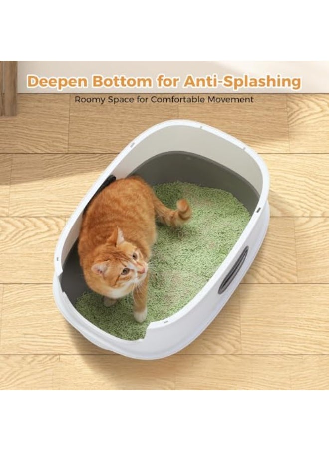 Cat Litter Box with Lid, Covered Litter Box with Litter Scoop, Easy to Install and Clean, Extra Large Enclosed Cat Litter Boxes with Two-Way Door for Cat