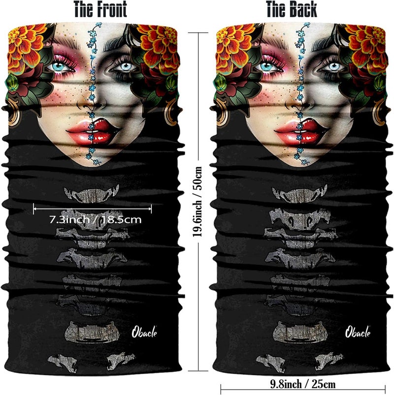 Obacle Skull Face Mask for Women Dust Wind Sun Protection Rave Festival Riding - Image 3