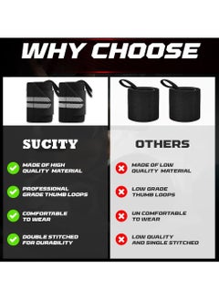 Cuken 2 Pieces Wrist Wraps for Men, Wrist Straps for Weightlifting, Exercise Straps Strength Training, Adjustable Wrist Brace Gym Accessories for Men Blue  - Image 3