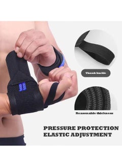 Cuken 2 Pieces Wrist Wraps for Men, Wrist Straps for Weightlifting, Exercise Straps Strength Training, Adjustable Wrist Brace Gym Accessories for Men Blue  - Image 4