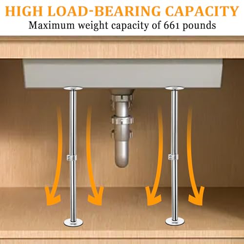 Swess Undermount Sink Brackets, Stainless Steel Adjustable Sink Legs Installation and Repair Kit Support System with Waterproof Gloves for Kitchen, Bathroom(16.1-28.7inches) - Image 5
