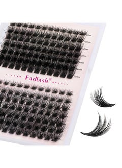 FADLASH Lash Clusters Diy Eyelash Extensions 168 Clusters Lashes D Curl 0.07 Natural Individual Lash Extensions Mixed Tray False Eyelashes Soft & Strong Thin Band Diy At Home (F22+F23 0.07D 8 16Mm)  - Image 1