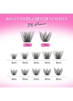 FADLASH Lash Clusters Diy Eyelash Extensions 168 Clusters Lashes D Curl 0.07 Natural Individual Lash Extensions Mixed Tray False Eyelashes Soft & Strong Thin Band Diy At Home (F22+F23 0.07D 8 16Mm)  - Image 5