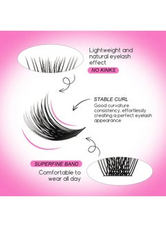 FADLASH Lash Clusters Diy Eyelash Extensions 168 Clusters Lashes D Curl 0.07 Natural Individual Lash Extensions Mixed Tray False Eyelashes Soft & Strong Thin Band Diy At Home (F22+F23 0.07D 8 16Mm)  - Image 4