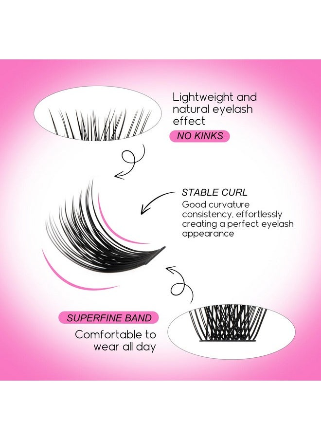 FADLASH - Lash Clusters Diy Eyelash Extensions 168 Clusters Lashes D Curl 0.07 Natural Individual Lash Extensions Mixed Tray False Eyelashes Soft & Strong Thin Band Diy At Home (F22+F23 0.07D 8 16Mm) - Image 1