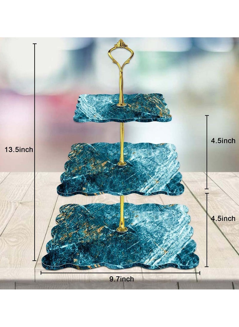 SYOSI Palksky 3 Tier Cupcake Stands Resin Molds Cake Platter Display Plate Geode Resin Silicone Casting Mold with Hardware Fittings - Image 5