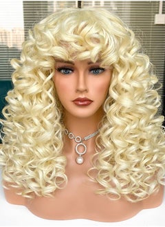 613 Curly Wig with Bangs for Black Women Kinky Long curly Synthetic Hair Wigs Daily Use Cosplay 17 Inch - pzsku/Z981850009820D90265EFZ/45/_/1692305207/25885a54-7291-4da2-a11f-5d3570cbe80a