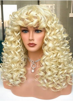 613 Curly Wig with Bangs for Black Women Kinky Long curly Synthetic Hair Wigs Daily Use Cosplay 17 Inch - pzsku/Z981850009820D90265EFZ/45/_/1692305209/f93553dd-fc59-4edf-b3ed-a1a83d39409e