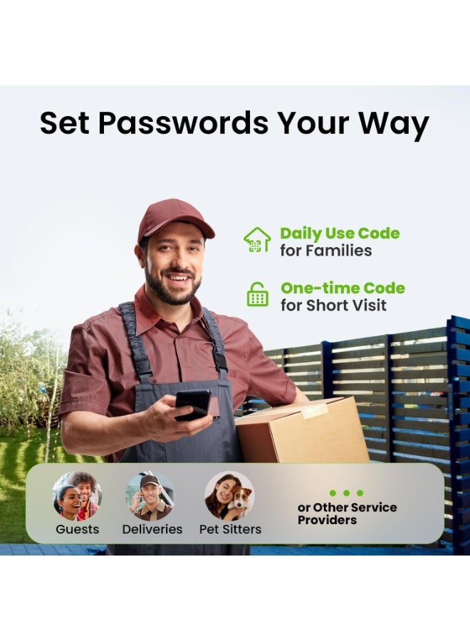 رازوفيوس قفل باب ذكي، واي فاي، بصمة الإصبع، لوحة مفاتيح، قفل ذو تركيب سطحى، يمكن التحكم فيه عبر تطبيق Tuya، مقاوم للعوامل الجوية - Image 5