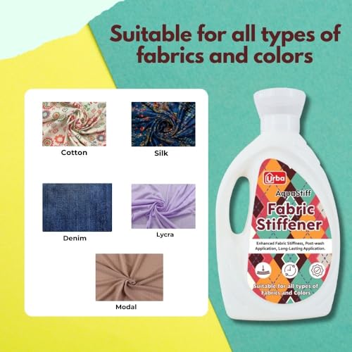 Urba AquaStiff Fabric Stiffener 1000 ml| Fabric Enhancer Post Wash - Floral Fusion | 1kg | Keeps Your Clothes Crisp & Shine | Cling Free | Long-stay Fragrance - Image 4