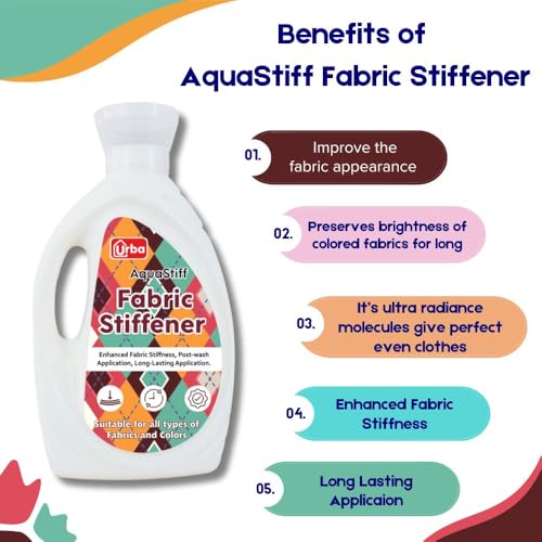 Urba AquaStiff Fabric Stiffener 1000 ml| Fabric Enhancer Post Wash - Floral Fusion | 1kg | Keeps Your Clothes Crisp & Shine | Cling Free | Long-stay Fragrance - Image 3