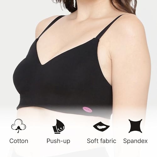 Enamor A027 Full Coverage Cotton Bra - Non-Padded • Wirefree Black - Image 4