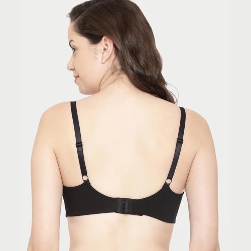 Enamor A027 Full Coverage Cotton Bra - Non-Padded • Wirefree Black - Image 2
