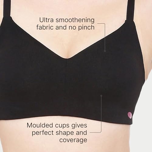 Enamor A027 Full Coverage Cotton Bra - Non-Padded • Wirefree Black - Image 5