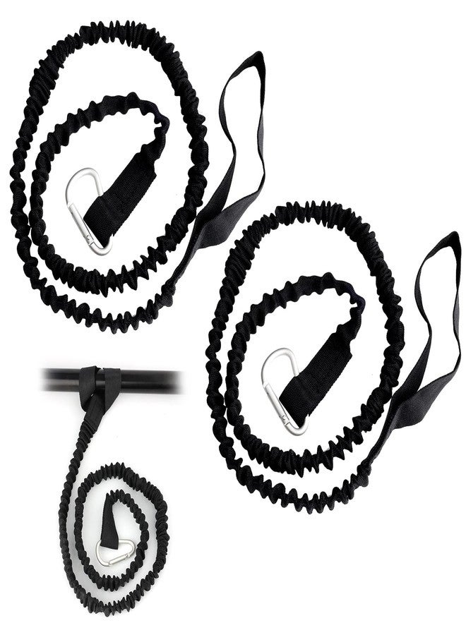 AIEX 2pcs Kayak Paddle Leash, 34-61 Inches Stretchable Paddle Straps with Carabiner Paddle Lanyard Stretch Kayak Rope for Canoe Boat Surf Board Fishing Rod - Image 1
