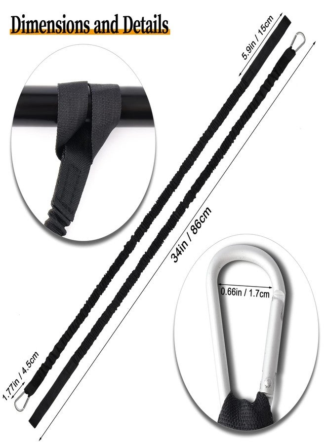 AIEX 2pcs Kayak Paddle Leash, 34-61 Inches Stretchable Paddle Straps with Carabiner Paddle Lanyard Stretch Kayak Rope for Canoe Boat Surf Board Fishing Rod - Image 2