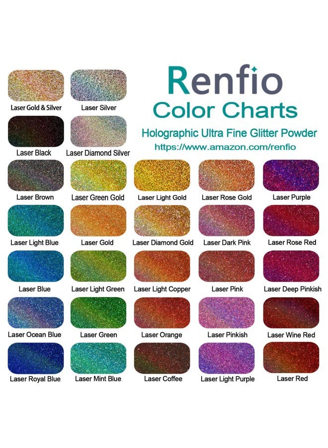 Renfio Holographic Ultra Fine Glitter Powder Metallic Resin Glitter 2.11 Oz (60g) PET Flakes Crafts Sequins 1/128" 0.008" 0.2mm Epoxy Chips Flakes for Tumblers Slime - Laser Light Purple - Image 3