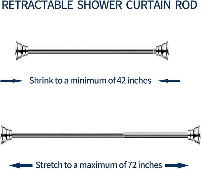 Bluejw Straight Heavy Duty Extendable Shower Curtain Tension Rod Nondrilling - Image 5