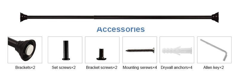 Bluejw Straight Heavy Duty Extendable Shower Curtain Tension Rod Nondrilling - Image 4