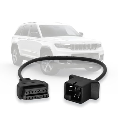 AMHTDOL OBD1 to OBD2 Adapter Fit for Chrysler 6pin to 16pin Diagnostic Cable,Compatible for Jeep/Dodge/Chrysler Vehicle 6 Pin Connector, Work with OBD2 Scanner/Code Reader - Image 1
