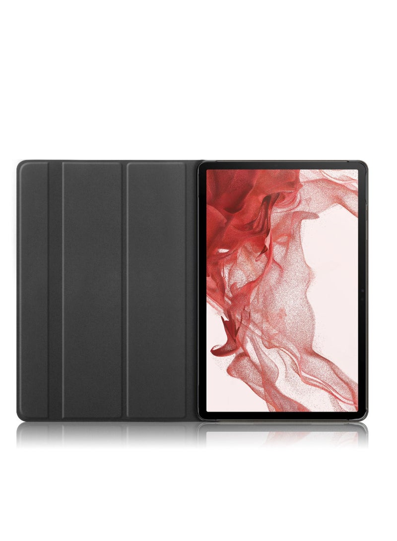 Case for Samsung Galaxy Tab S9 11 Inch with Pencil Holder To Rotate Protective Water Proof Cover Case SM-X710/X716U (Black)