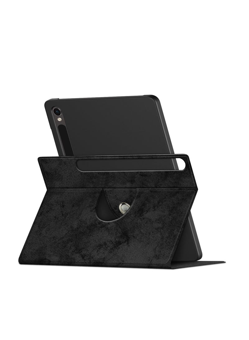 Case for Samsung Galaxy Tab S9 11 Inch with Pencil Holder To Rotate Protective Water Proof Cover Case SM-X710/X716U (Black)