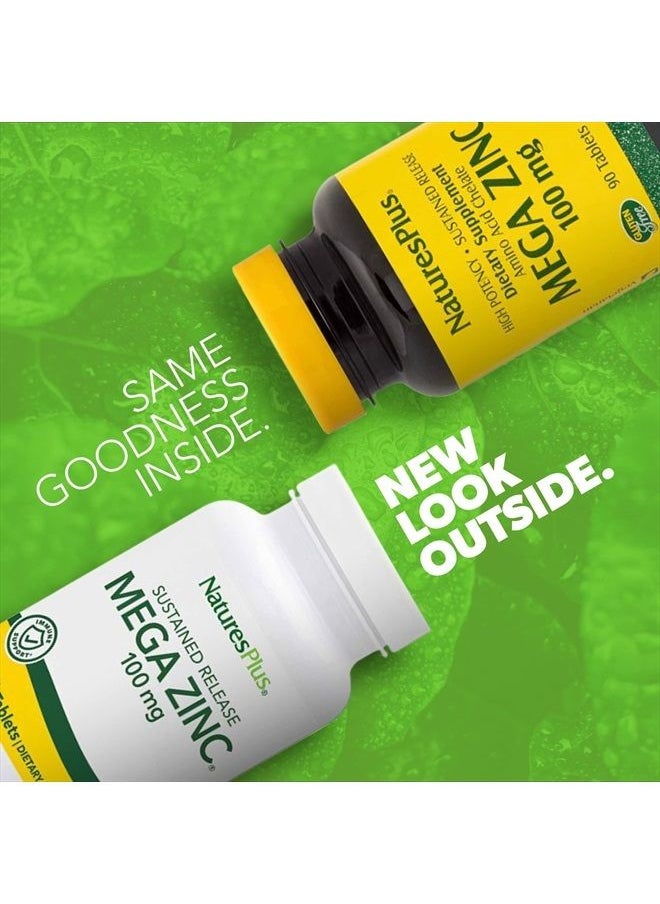 Nature's Plus - Mega Zinc 100 mg, 90 Sustained Release Tablets - Image 1