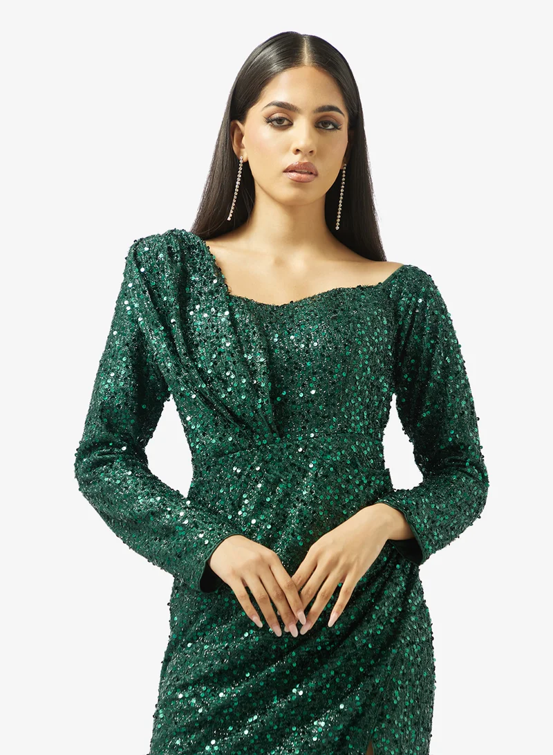 Ella Limited Edition  Shimmer Dress With Slit for Women | Best Price UAE