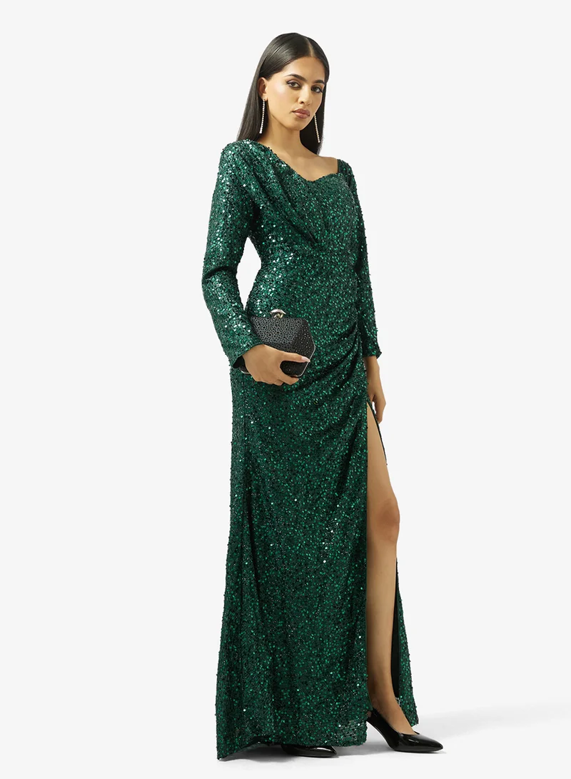Ella Limited Edition  Shimmer Dress With Slit for Women | Best Price UAE
