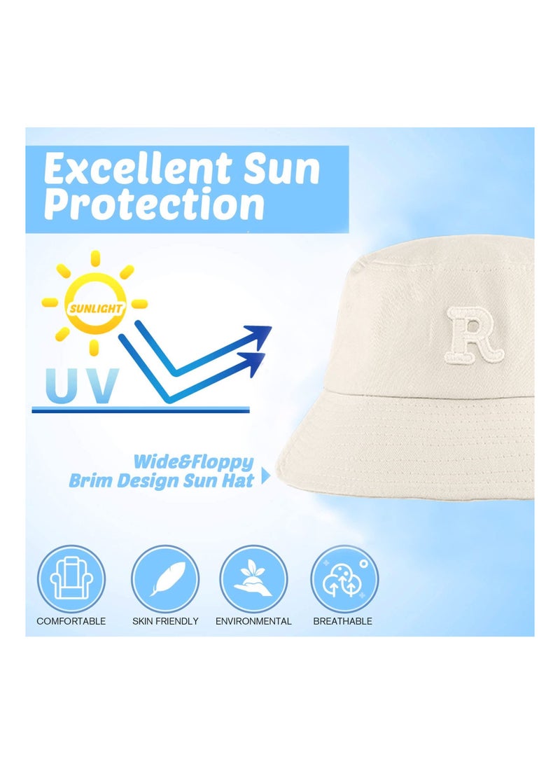 SOLARAE Sun Hat, Beach Cap Bucket Hat Adjustable Kids Summer Outdoor Baby Sun Protection, for Kid Girl Boy UPF 50+ Cotton, Creamy-White - Image 4