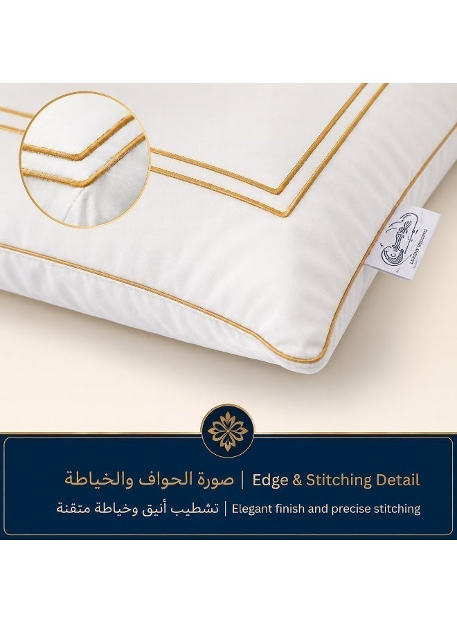 **4 pcs set Luxury Microfiber Pillow 50×70 cm – 1500 g Quilted Pillow with Embroidered Logo** - Image 5
