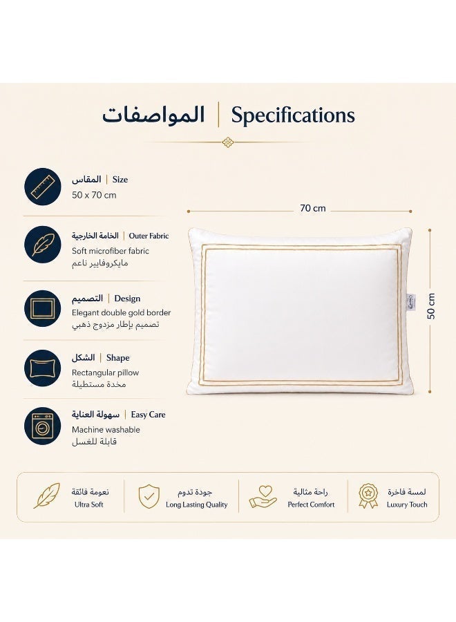 **4 pcs set Luxury Microfiber Pillow 50×70 cm – 1500 g Quilted Pillow with Embroidered Logo** - Image 4