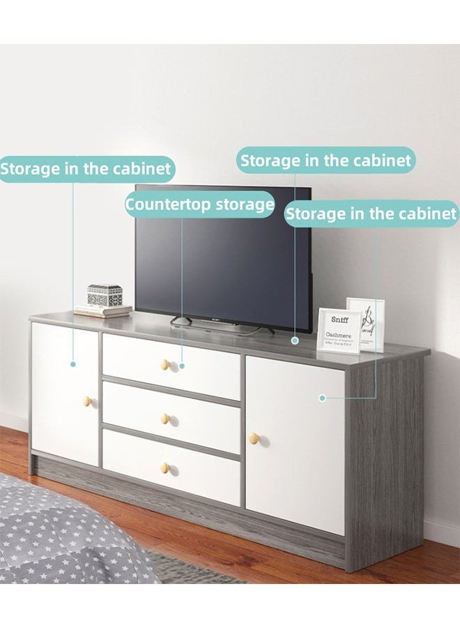 Spacious TV Cabinet ,TV Bench, TV Stand, Multiple Storage Layers, Made Of Wood TV Cabinet And Storage Cabinet,  Suitable For Both Living Room And Bedroom, 140×29×54CM - Image 3