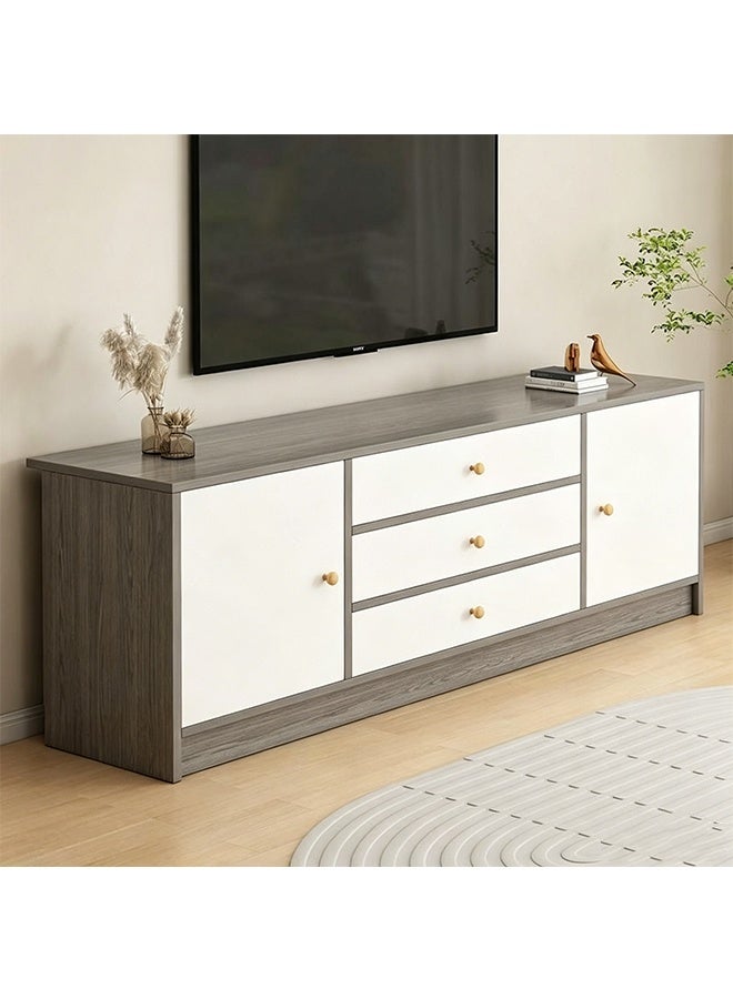 65 Inch Modern TV Table, Multifunctional TV Cabinet TV Desk, TV  Stand With 5 Cabinet Doors for Storage, Woode TV Bench For Home, Entertainment Living Room Gaming Media Room (DSG018-140) - Image 1