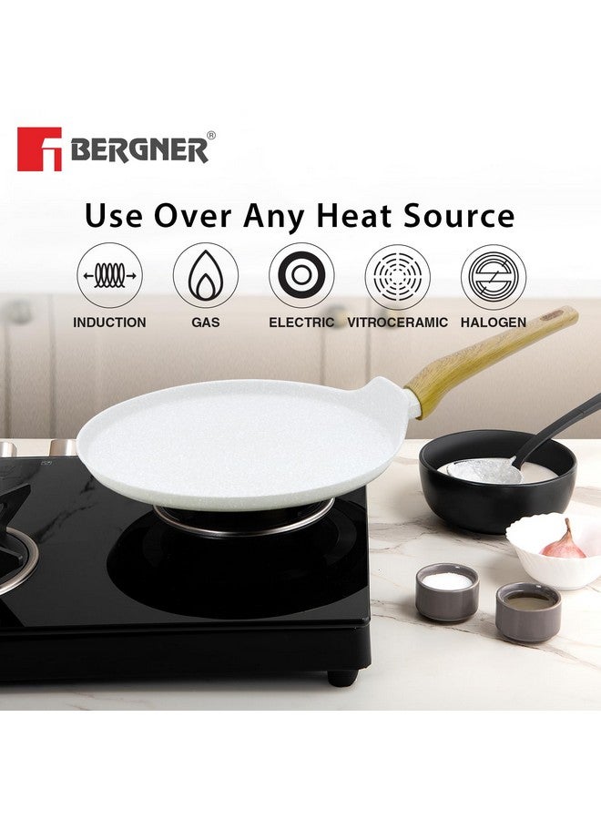 BERGNER مقلاة بان كيك / دوسا 28 سم من BERGNER مصنوعة من الألمنيوم المطروق بشكل طبيعي مع طلاء غير لاصق من الرخام، مقاومة للخدش ودائمة، مقبض ناعم الملمس، سهلة التنظيف - قاعدة مناسبة للحث، مع قاعدة غير منسوجة مجانية. - Image 5