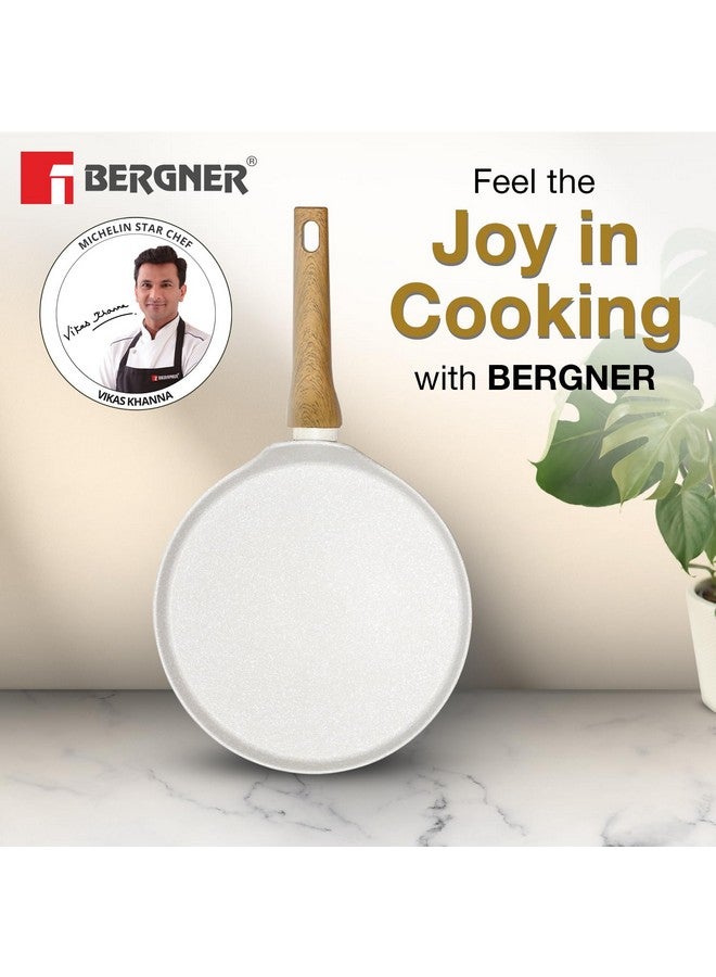 BERGNER مقلاة بان كيك / دوسا 28 سم من BERGNER مصنوعة من الألمنيوم المطروق بشكل طبيعي مع طلاء غير لاصق من الرخام، مقاومة للخدش ودائمة، مقبض ناعم الملمس، سهلة التنظيف - قاعدة مناسبة للحث، مع قاعدة غير منسوجة مجانية. - Image 2