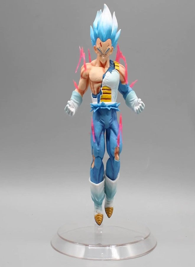 Tinion || Dragon Ball Super Saiyan Blue Vegeta Battle Damaged Action Figure Toy with Display Stand(Height-20 Cm) - Image 1