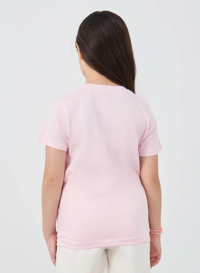 Styli Graphic Print Round Neck T-Shirt