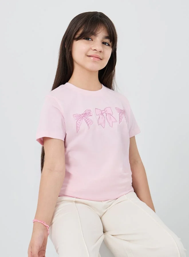 Styli Graphic Print Round Neck T-Shirt