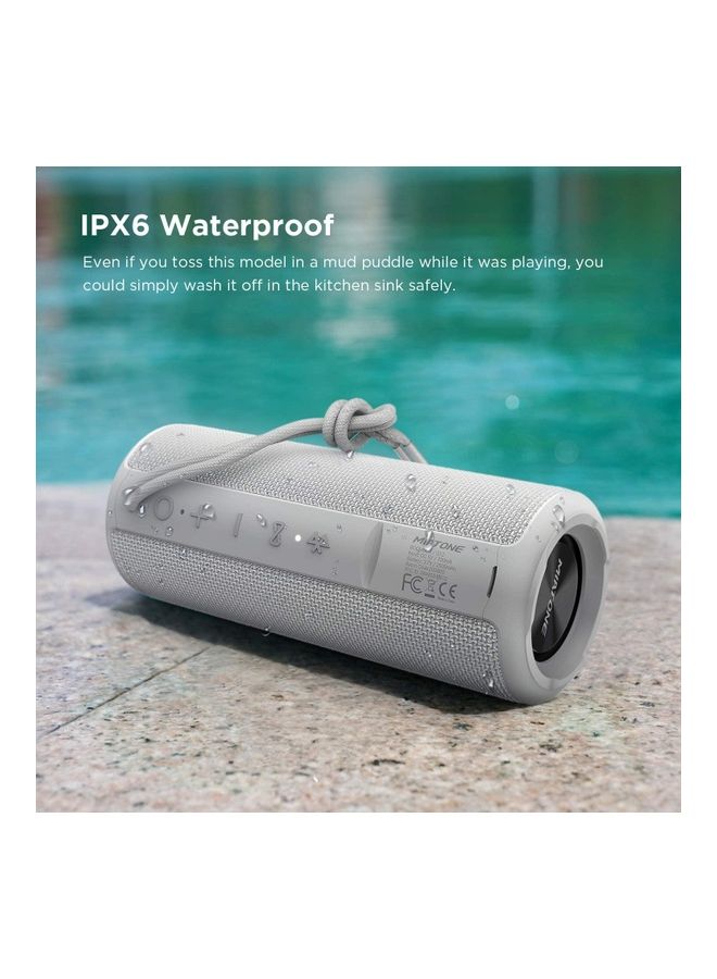 NIBEMINENT Portable Bluetooth Wireless Speaker Grey - Image 3