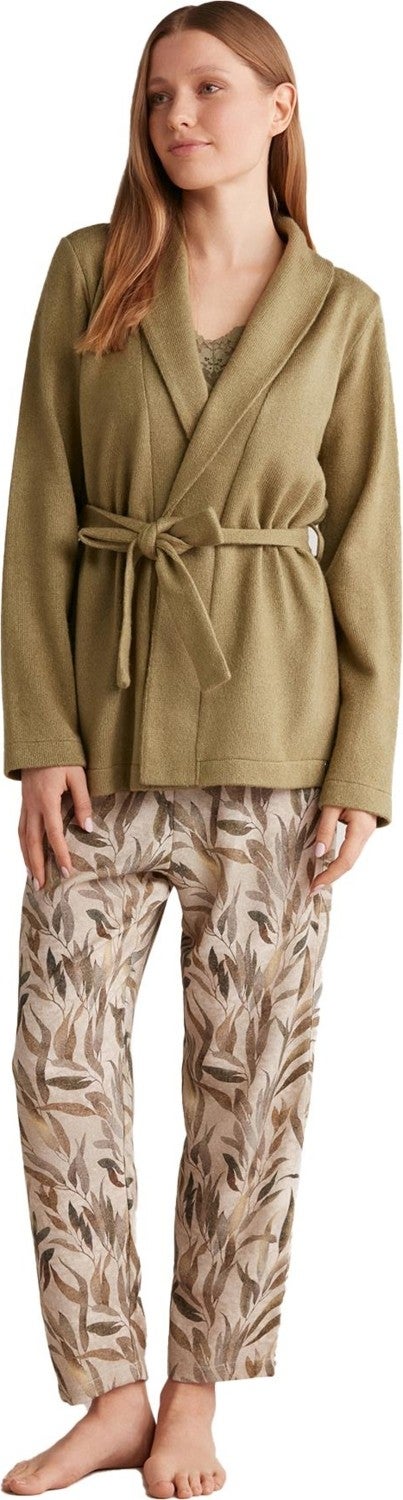 Penye Mood Combed Cotton Mood Women's Comfortlux 3-Piece Green Pajama Set 9511  - Image 1