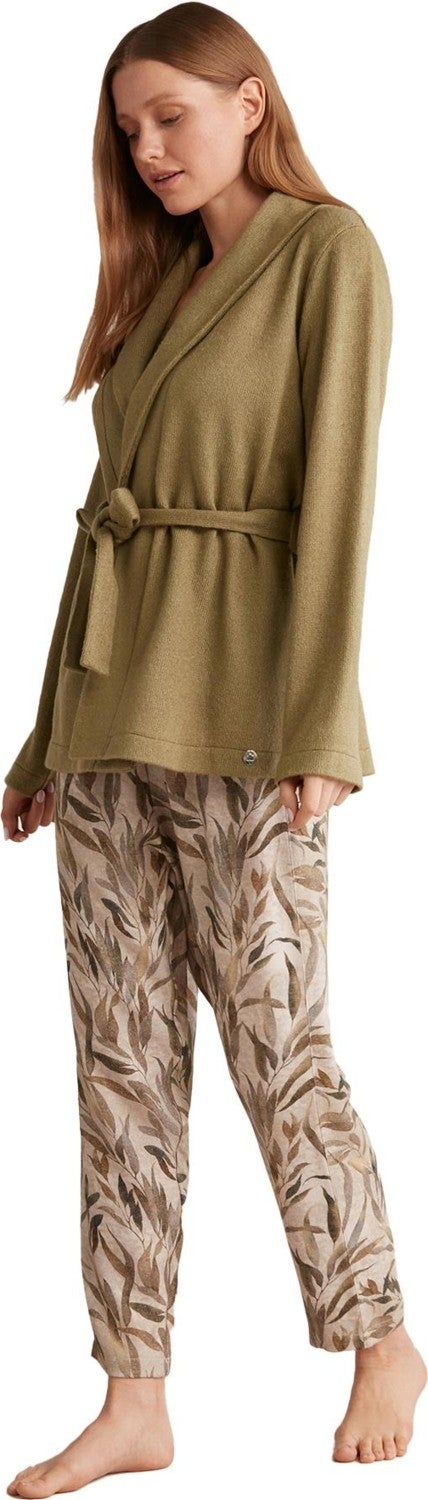 Penye Mood Combed Cotton Mood Women's Comfortlux 3-Piece Green Pajama Set 9511  - Image 2